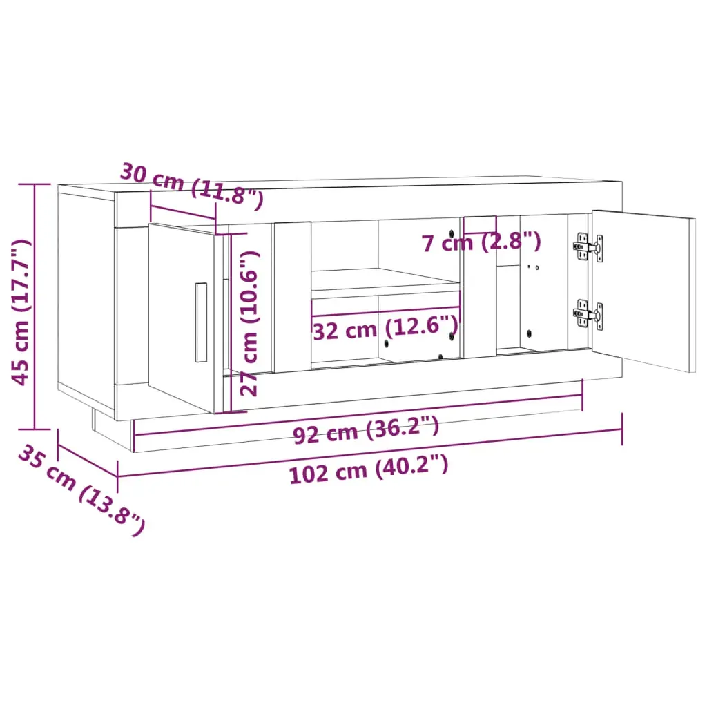 Wauwatosa TV Cabinet 102x35x45 cm Engineered Wood Price