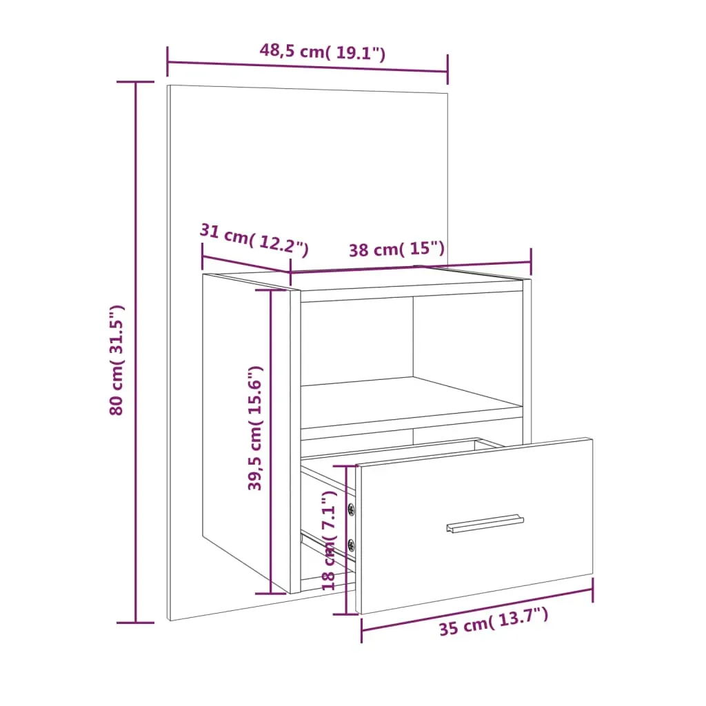 Simons Wall-mounted Bedside Cabinet Price