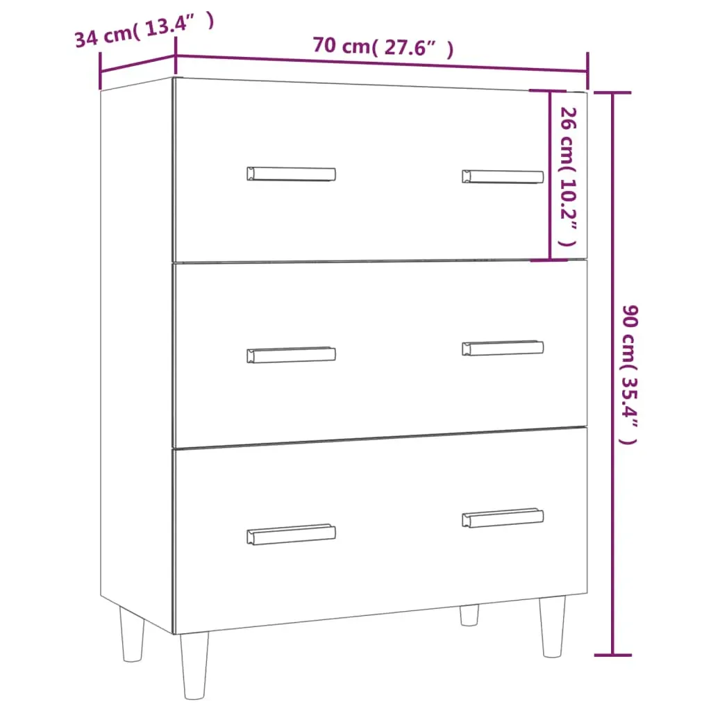 Sideboard 70x34x90 cm Engineered Wood Price