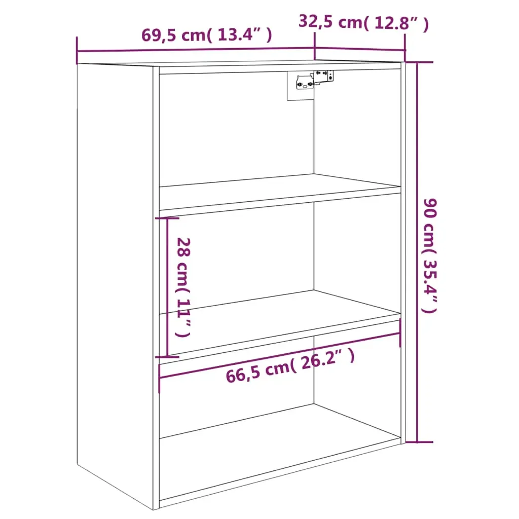 Hanging Wall Cabinet 69.5x32.5x90 cm Price