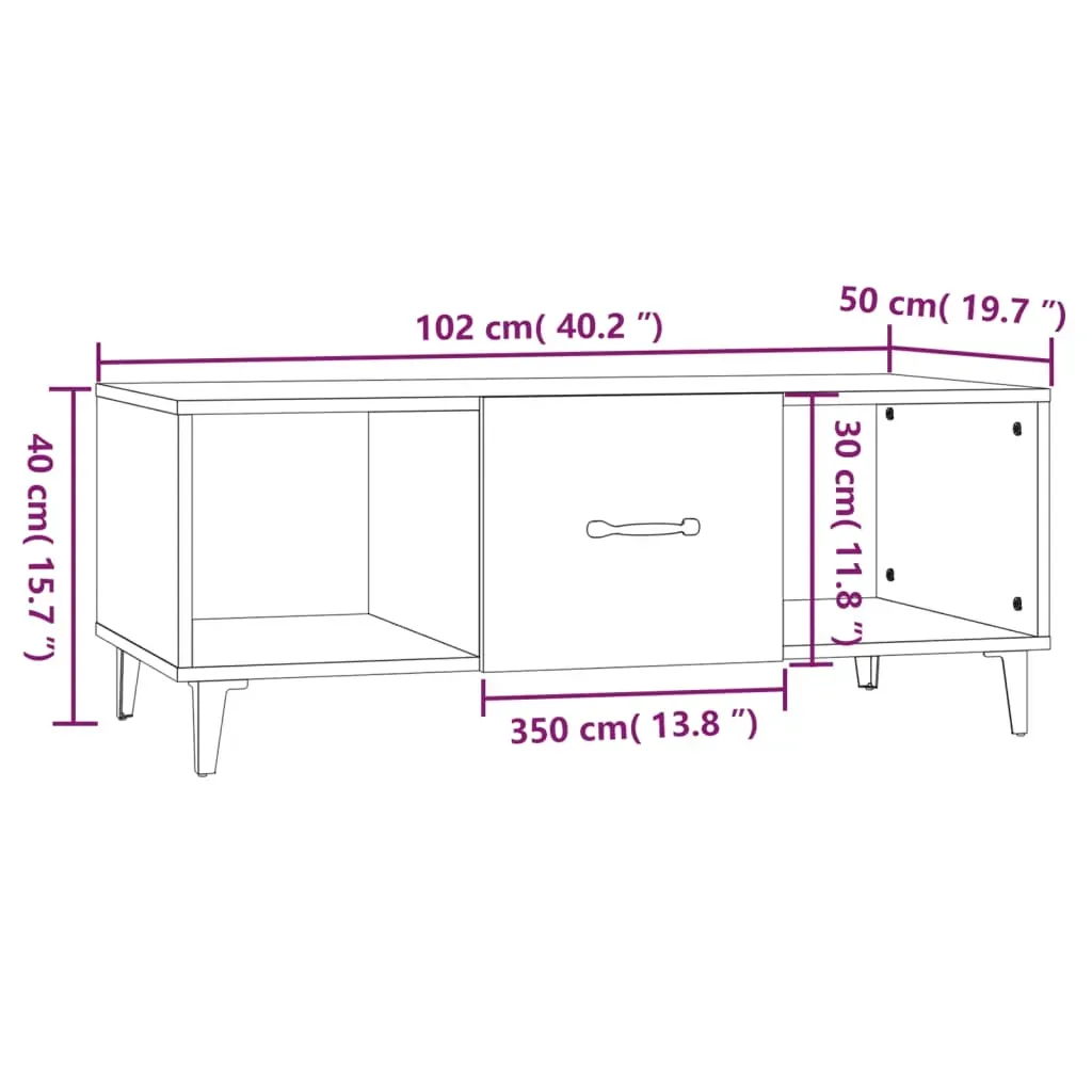 Coffee Table 102x50x40 cm Engineered Wood Price