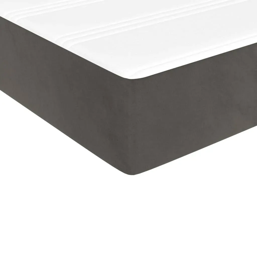 Box Spring Bed with Mattress Dark Grey Velvet Price