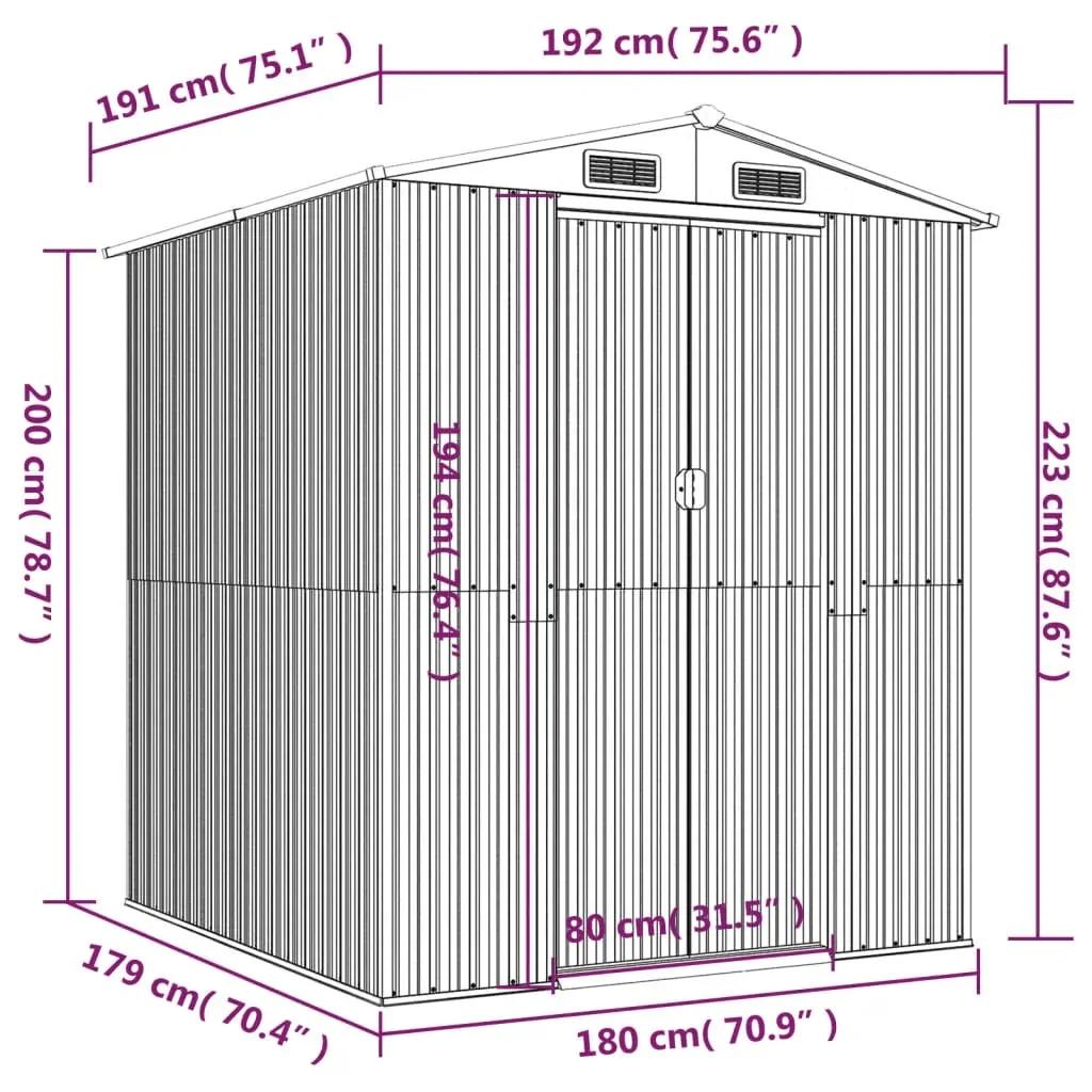 Garden Shed Dark Brown Galvanised Steel Price