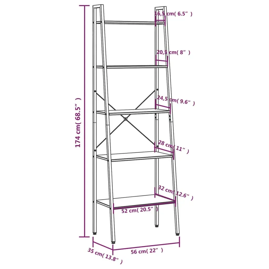 5-Tier Standing Shelf and 56x35x174 cm Price