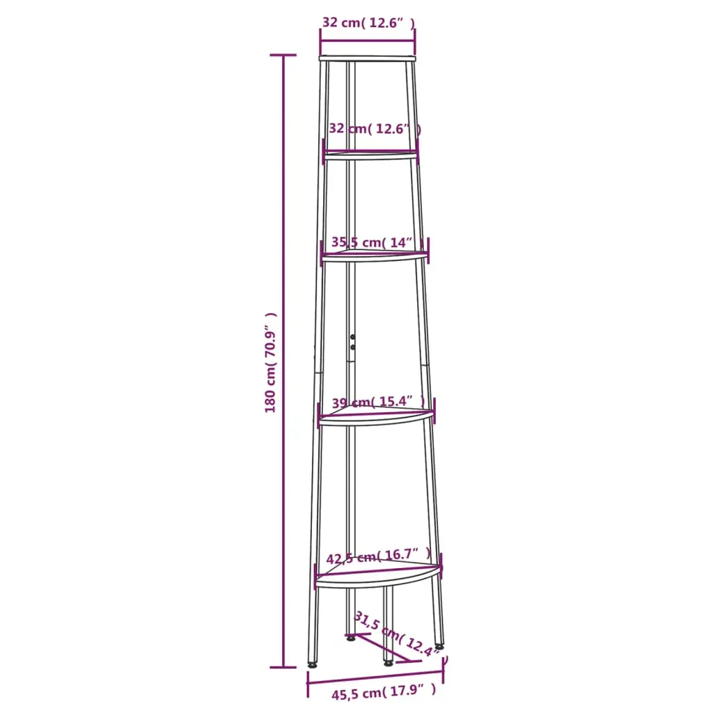 5-Tier Corner Shelf and 45.5x31.5x180 cm Price