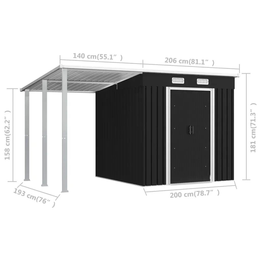 Garden Shed with Extended Roof Steel Price
