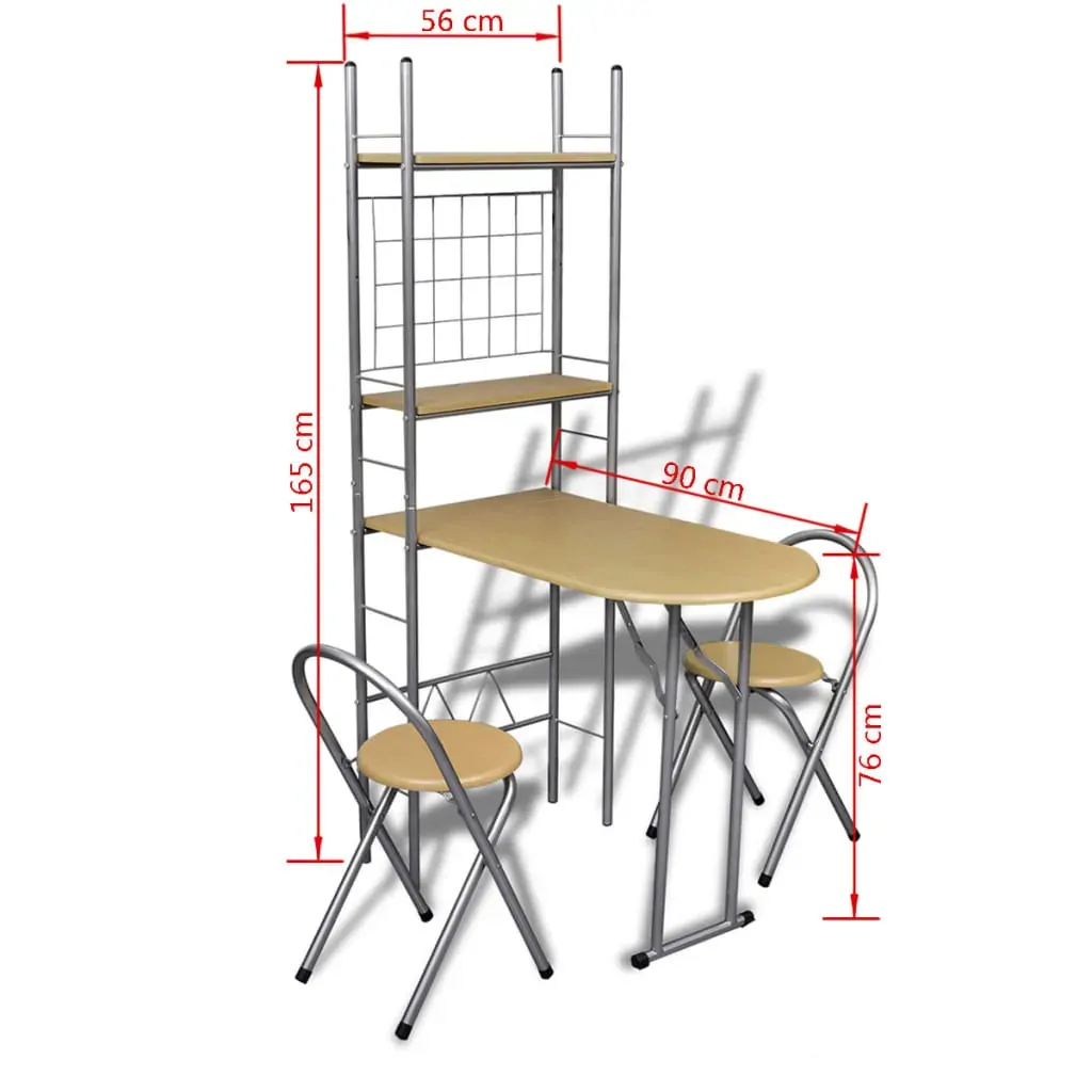Foldable Breakfast Bar Set with 2 Chairs Price