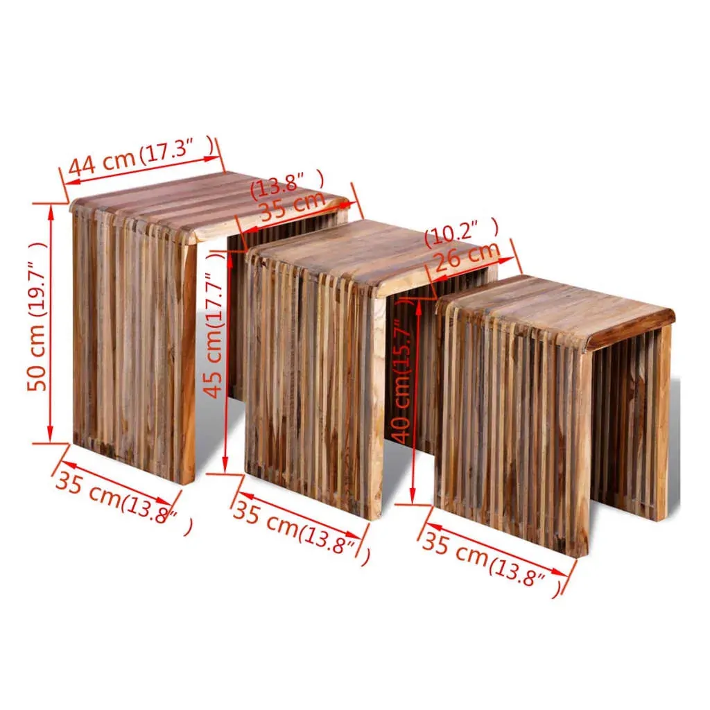 Nesting Table Set 3 Pieces Reclaimed Teak Price
