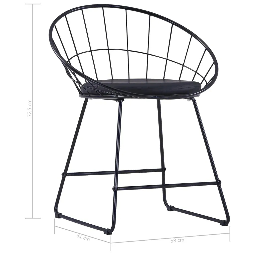 Dining Chairs with Faux Leather Seats Black Steel Price