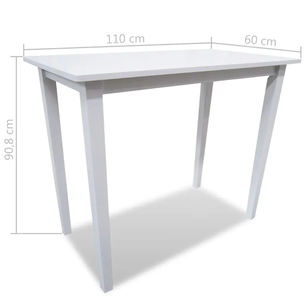 White Wooden Bar Table and 4 Bar Chairs Set Price
