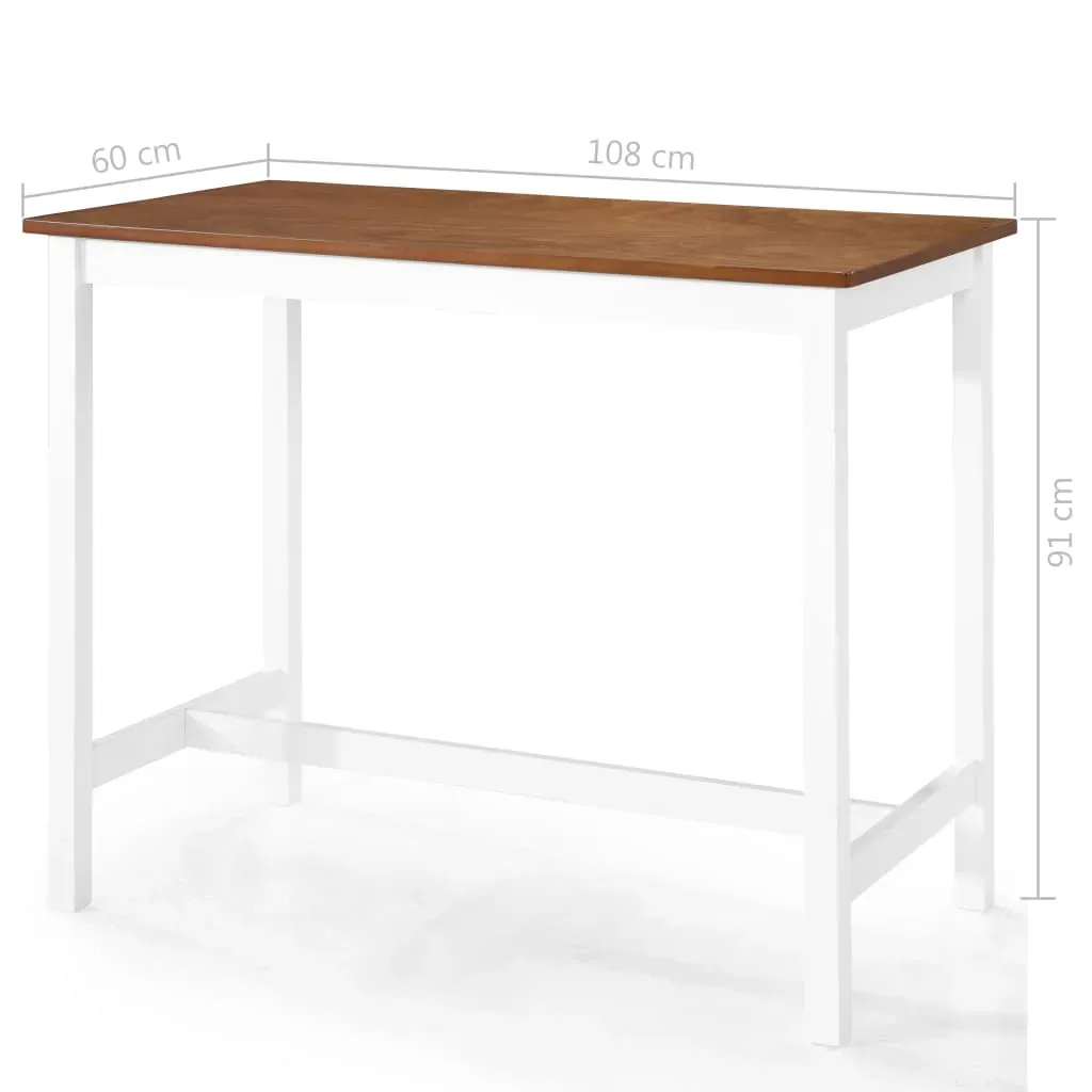 Bar Table and Stool Set MDF Dark Brown Price