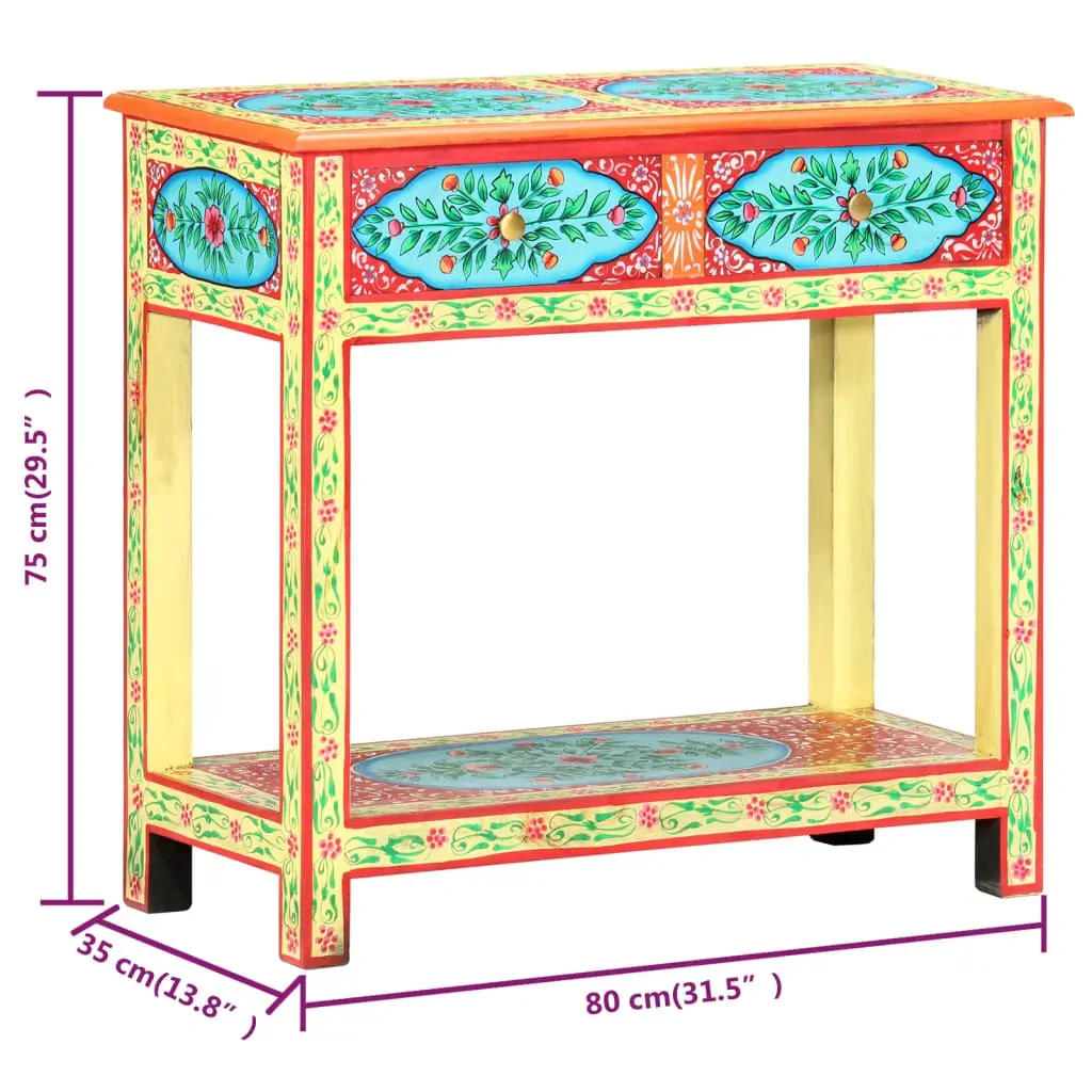 Hand Painted Console Table 80x35x75 cm Solid Mango Wood Price