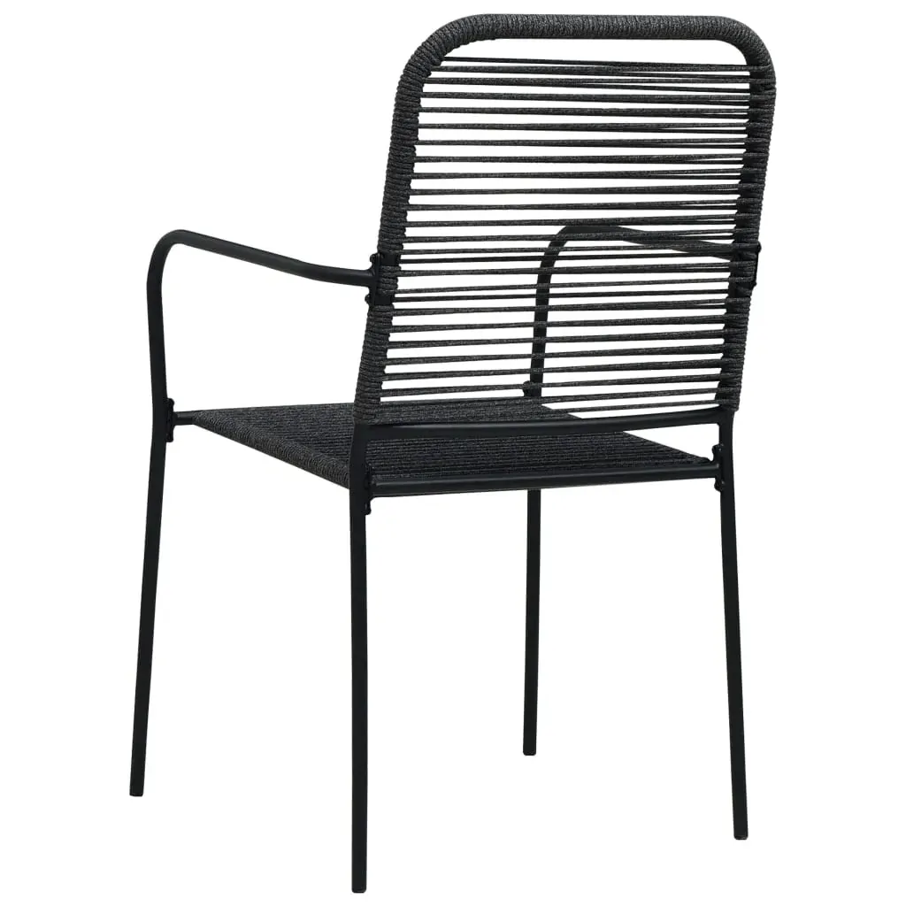 Garden Dining Set Cotton Rope and Steel Black Price