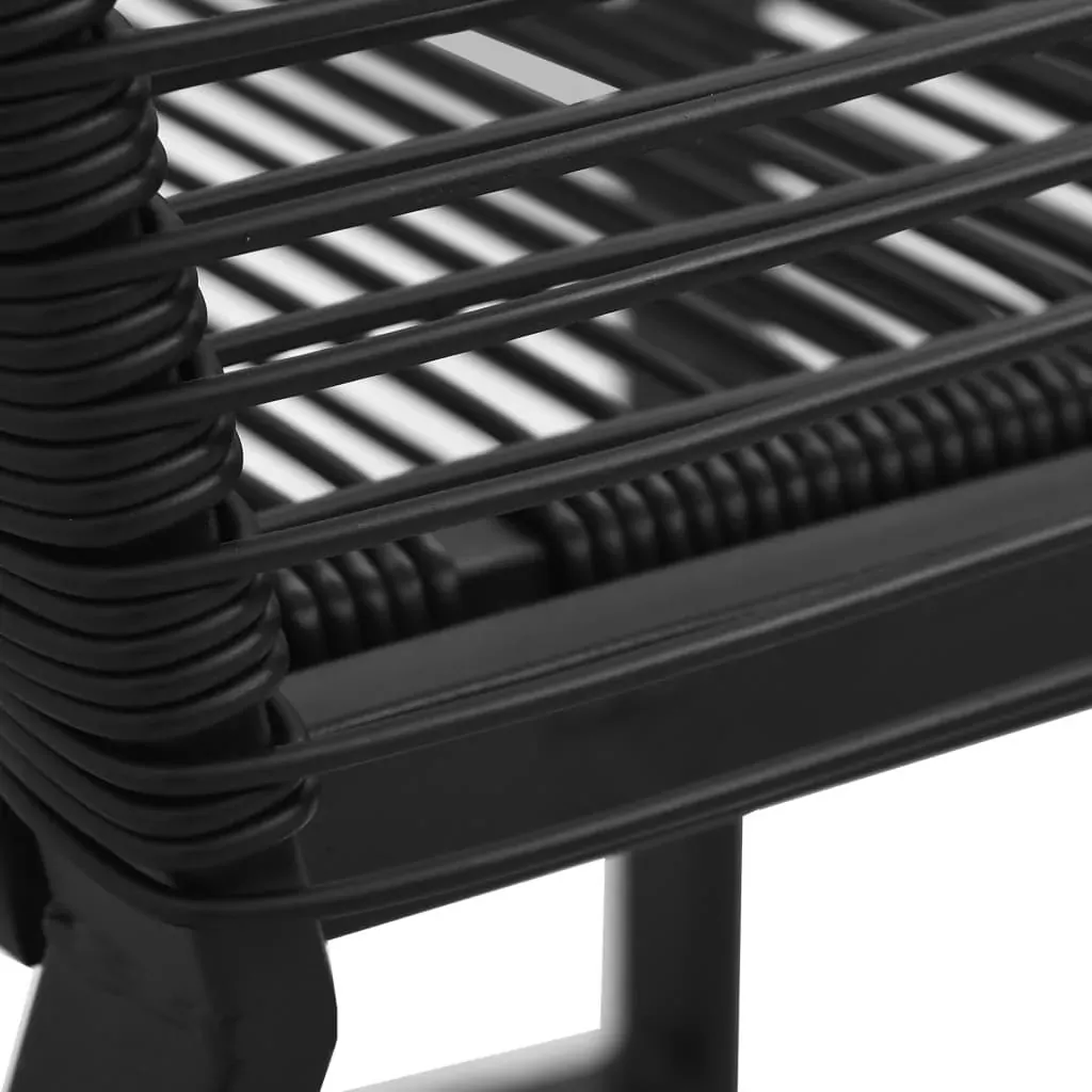 Outdoor Dining Set PVC Rattan Black Price