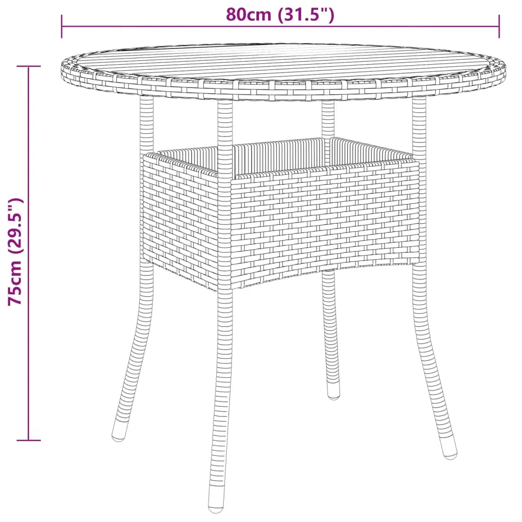 3 Piece Garden Dining Set Poly Rattan Price