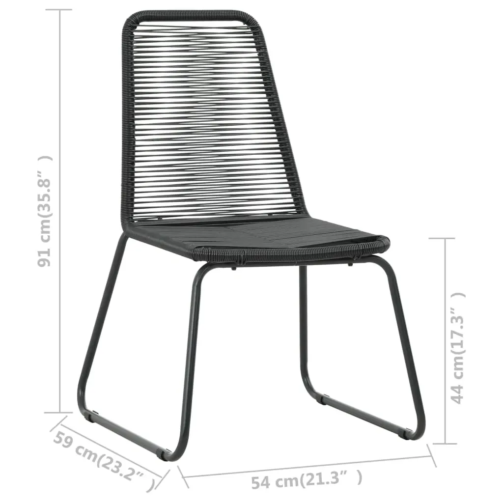 Garden Dining Set PVC Rattan Black Price