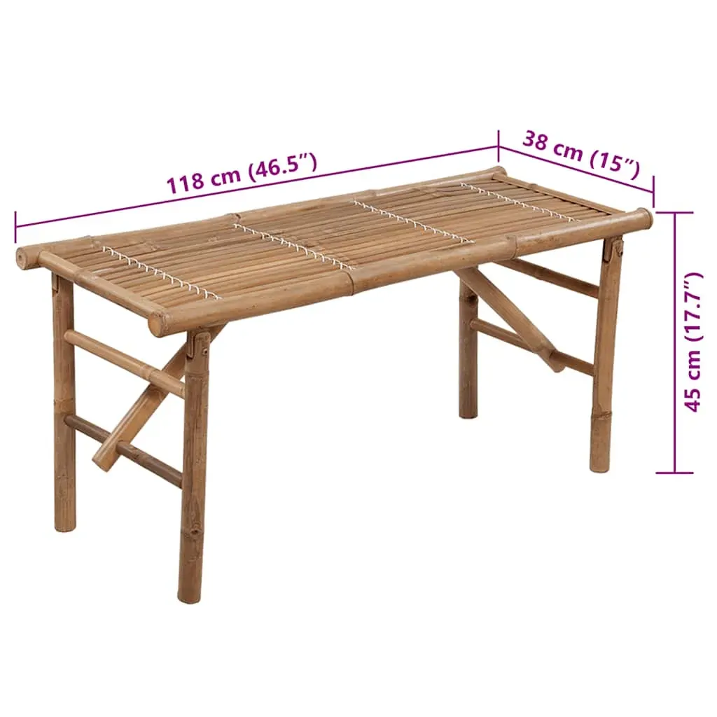 Folding Garden Bench with Cushion Bamboo Price