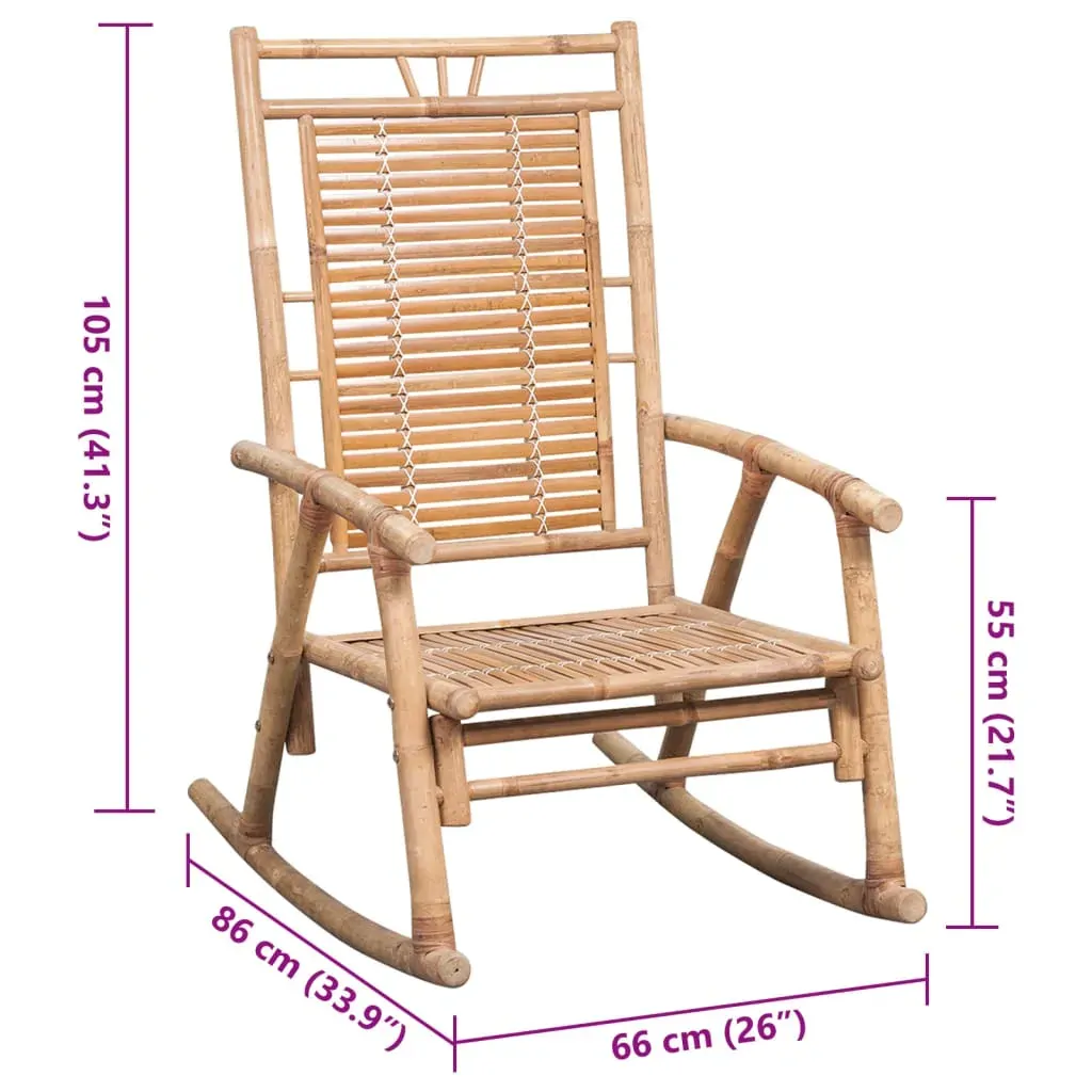 Rocking Chair with cushion Bamboo Price