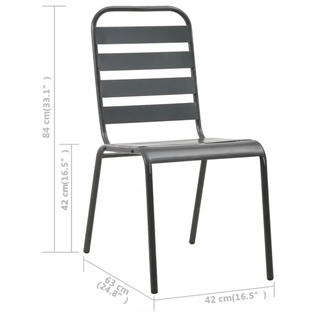 Garden Dining Set Steel Dark Grey Price