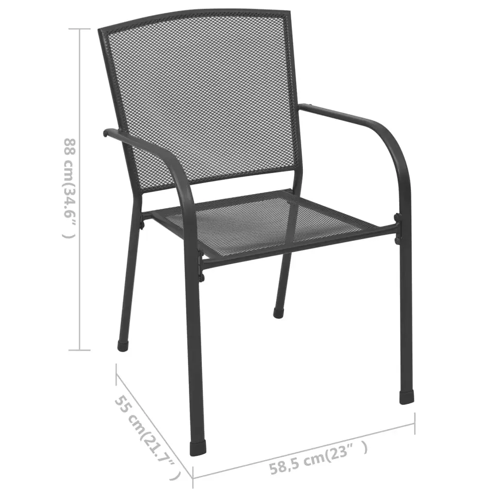 Garden Dining Set Steel Anthracite Price