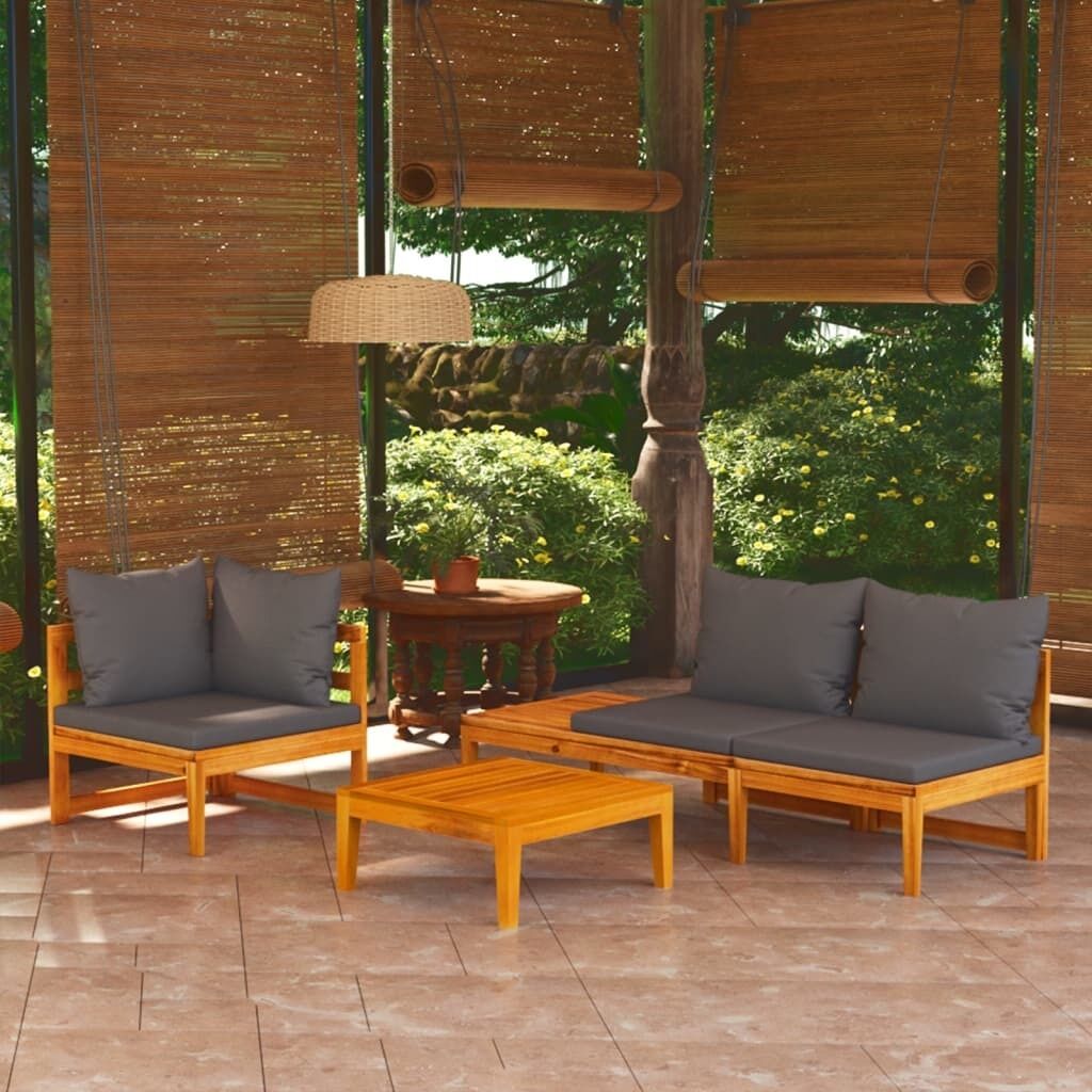 Garden Lounge Set with Cushions Acacia Wood Price