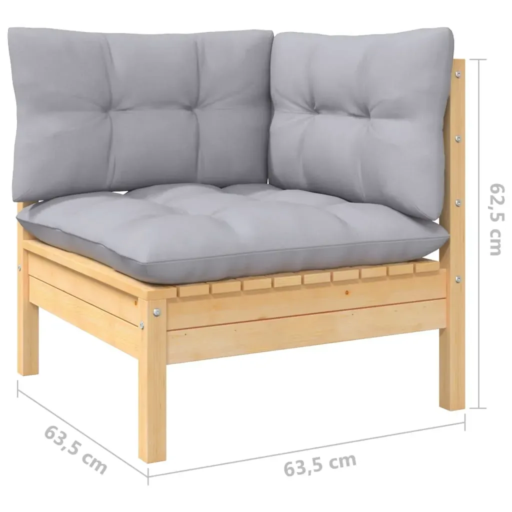 14 Piece Garden Lounge Set with Cushions Solid Pinewood Price