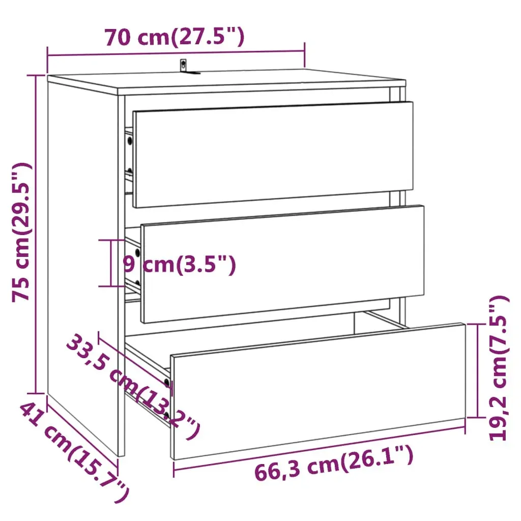 3 Piece Sideboard Engineered Wood Price
