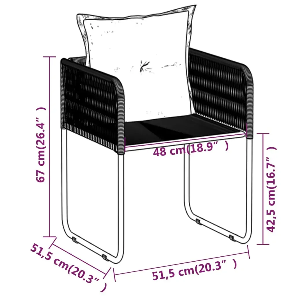 Garden Dining Set Black Price
