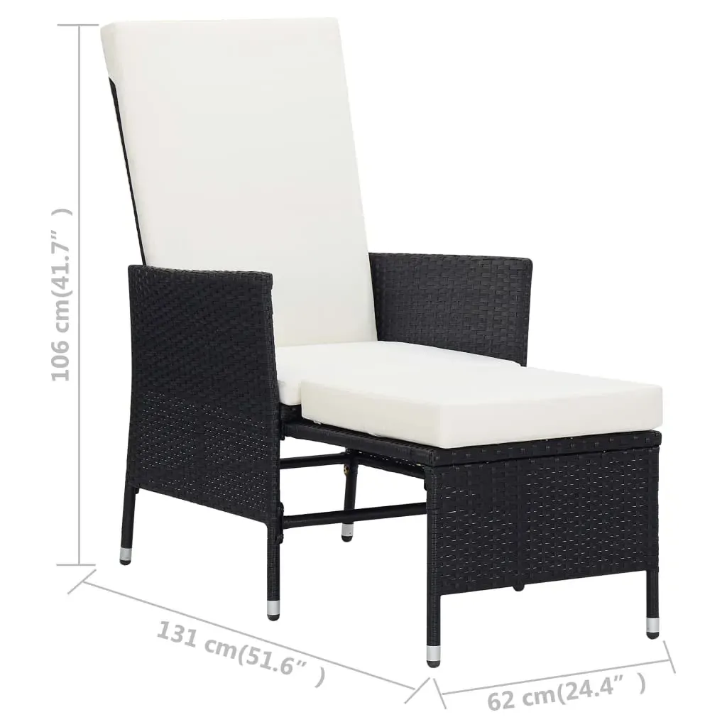 Reclining Garden Chair with Cushions Poly Rattan Price
