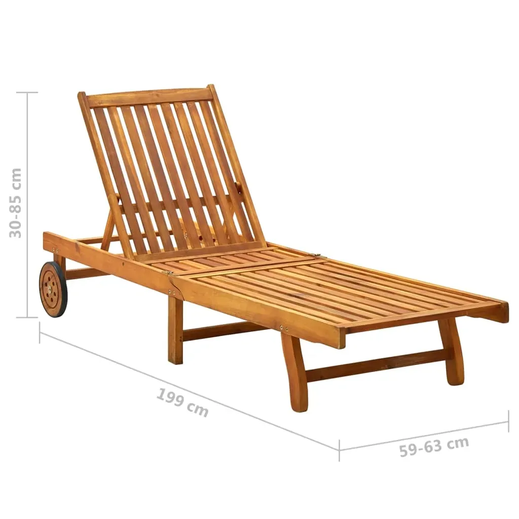 Sun Lounger Solid Acacia Wood Price