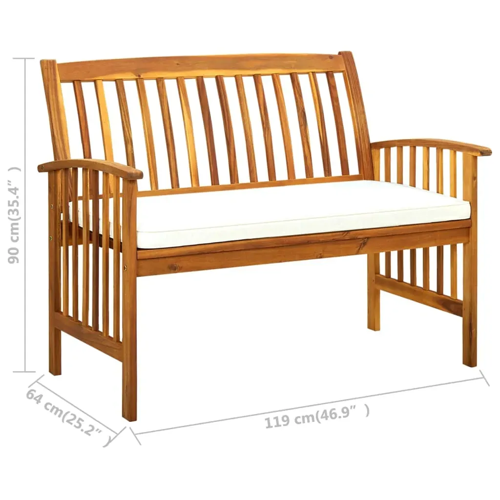 Garden Bench with Cushion Solid Acacia Wood Price