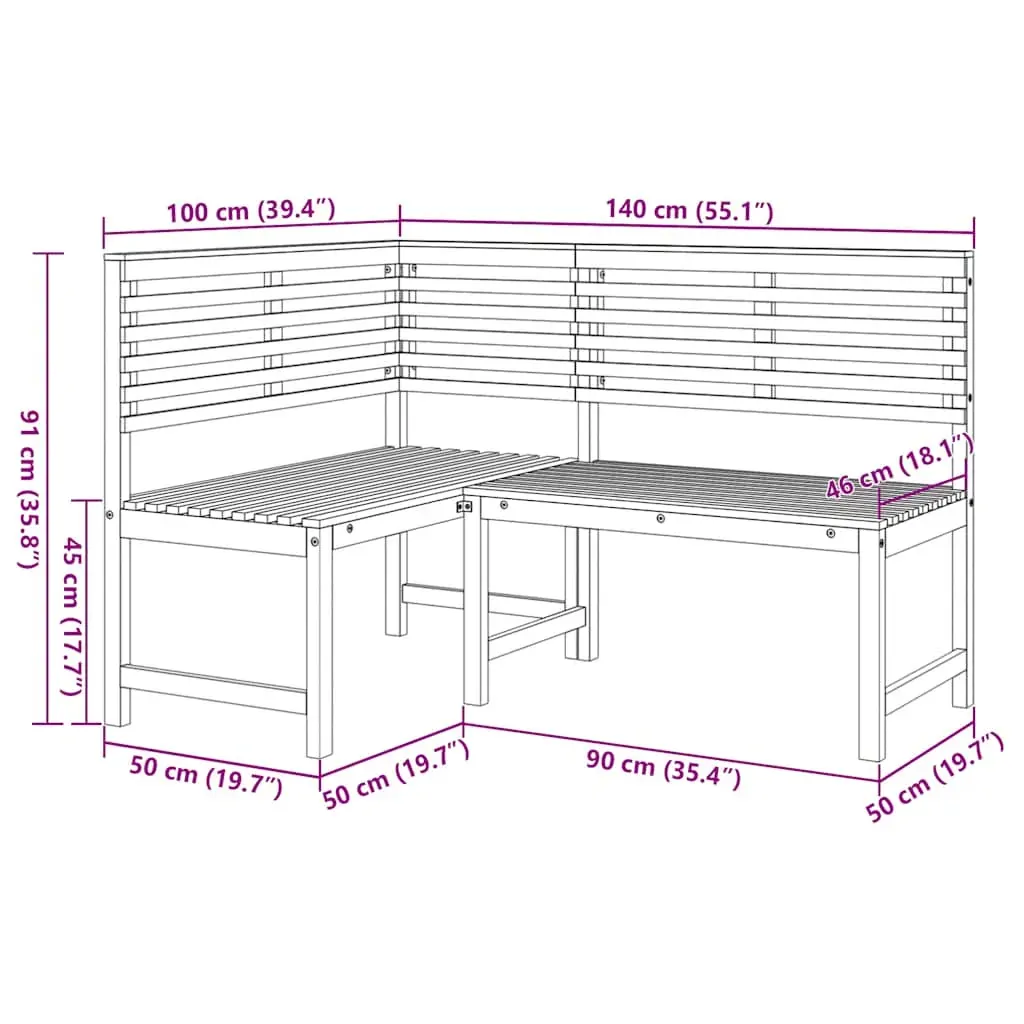 Garden Corner Bench 140 cm Solid Acacia Wood Price
