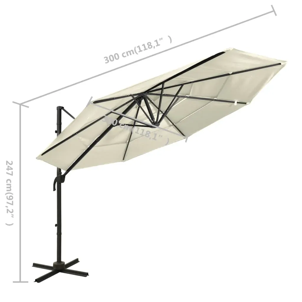 4-Tier Parasol with Aluminium Pole 3x3 m Price
