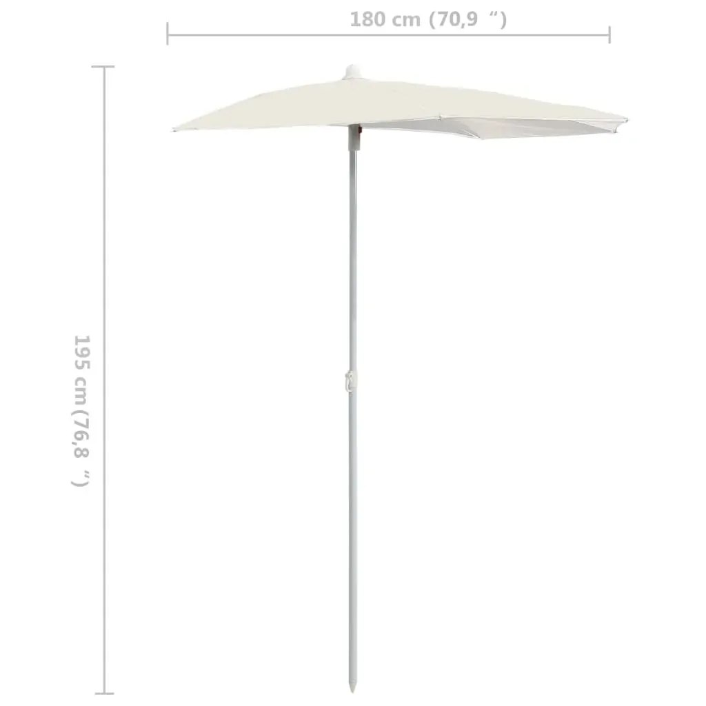 Garden Half Parasol with Pole 180x90 cm Price
