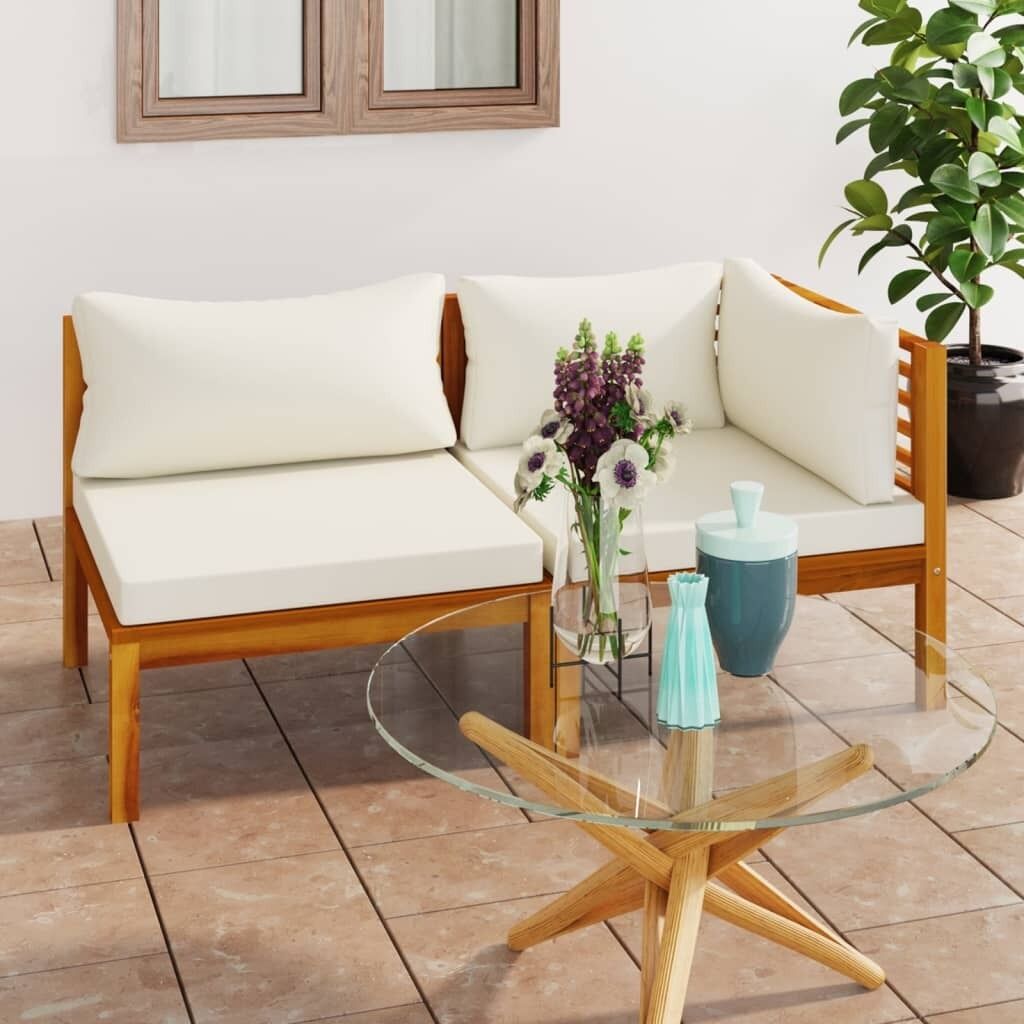 Corner Sofas with Cushions Solid Acacia Wood Price