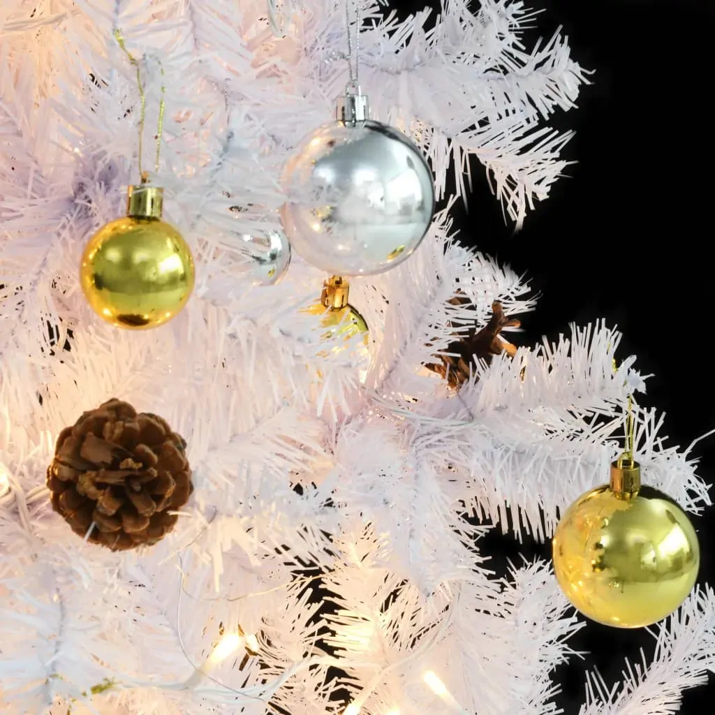 Artificial Christmas Tree with Baubles and LEDs White Price