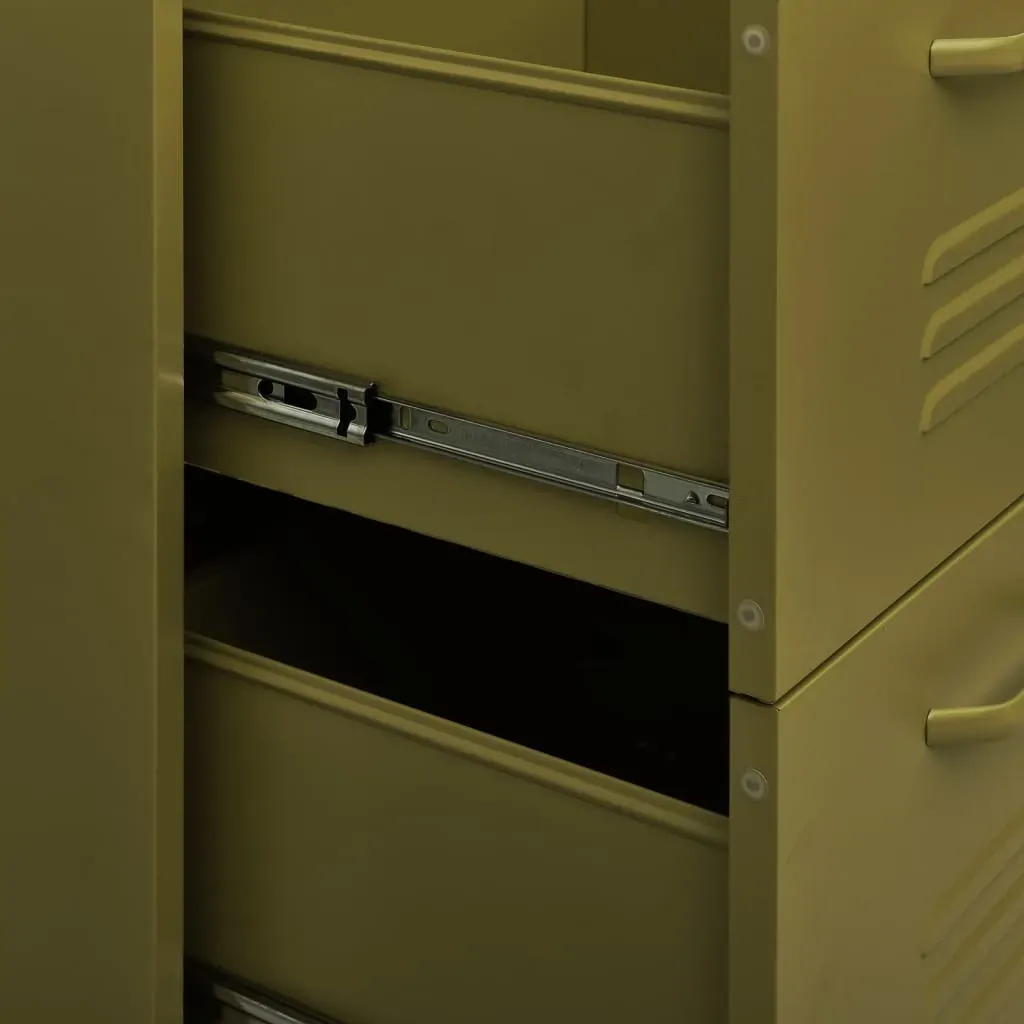 Drawer Cabinet Olive 80x35x101.5 cm Steel Price