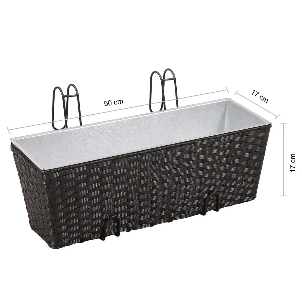 Balcony Trapezoid Rattan Planter 2 pcs Price