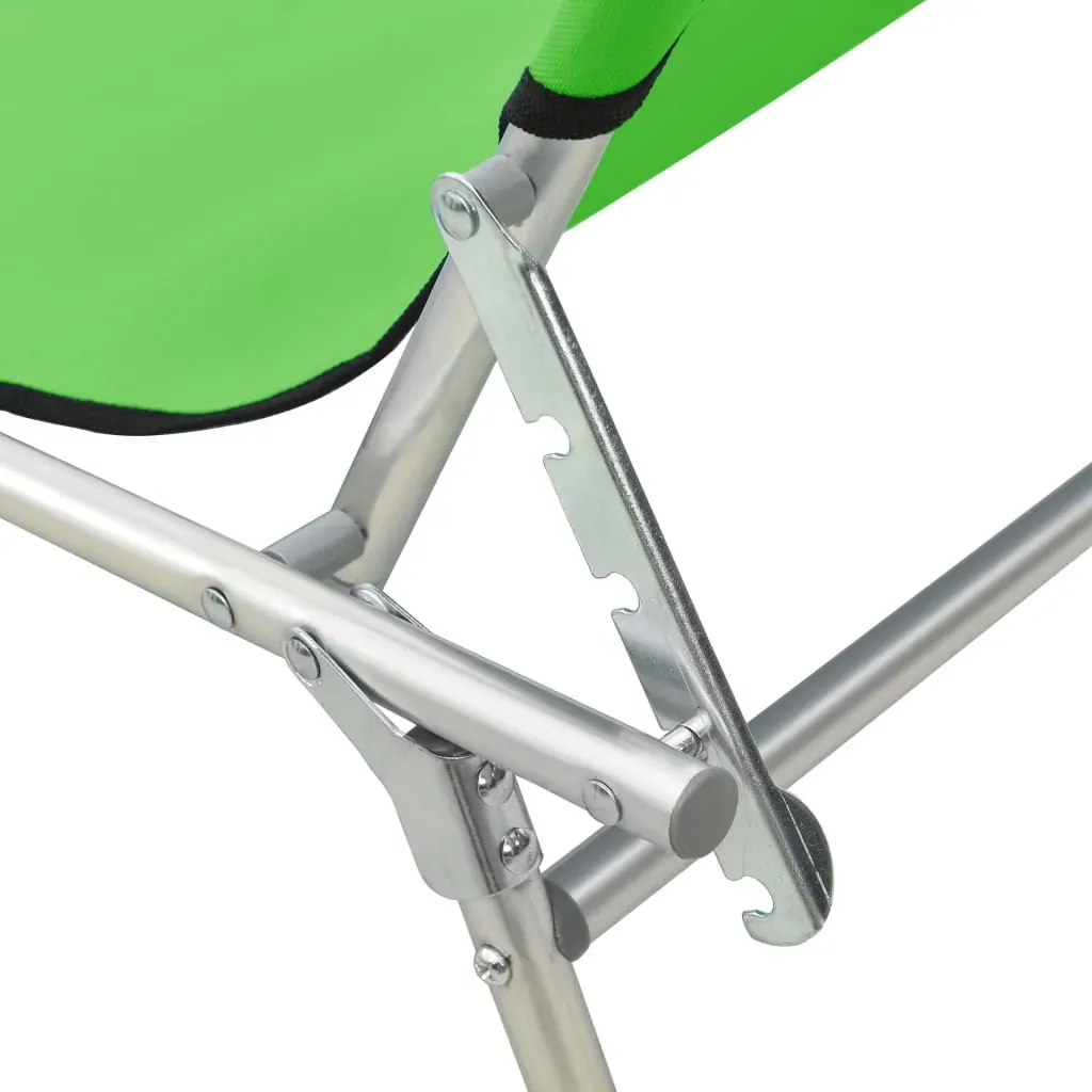 Folding Sun Lounger with Canopy Steel and Fabric Price