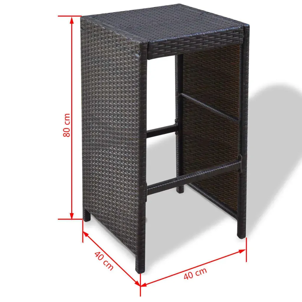 7 Piece Garden Bar Set with Cushions Poly Rattan Price