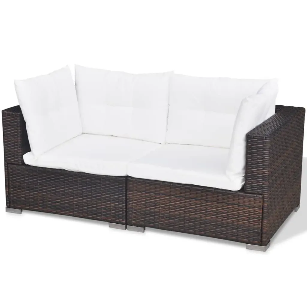 5 Piece Garden Lounge Set with Cushions Poly Rattan Price