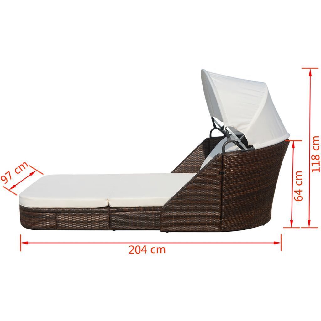 Sun Lounger with Canopy Poly Rattan Price