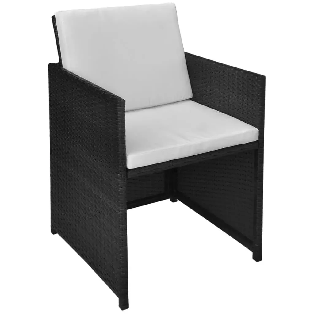 3 Piece Bistro Set with Cushions Poly Rattan Price