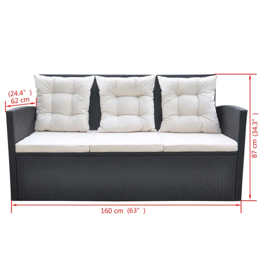 6 Piece Outdoor Dining Set with Cushions Poly Rattan Price
