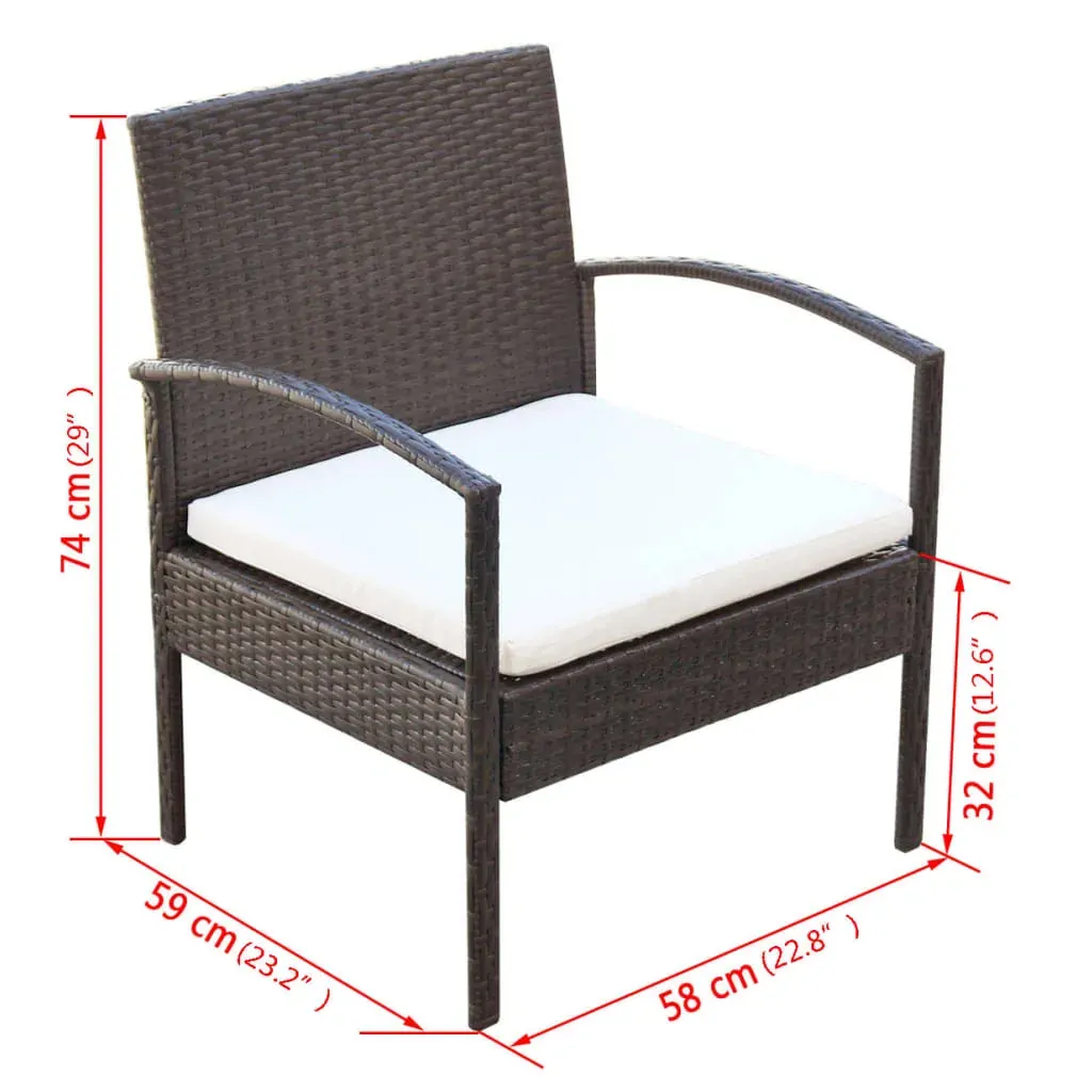 4 Piece Garden Lounge Set with Cushions Poly Rattan Price