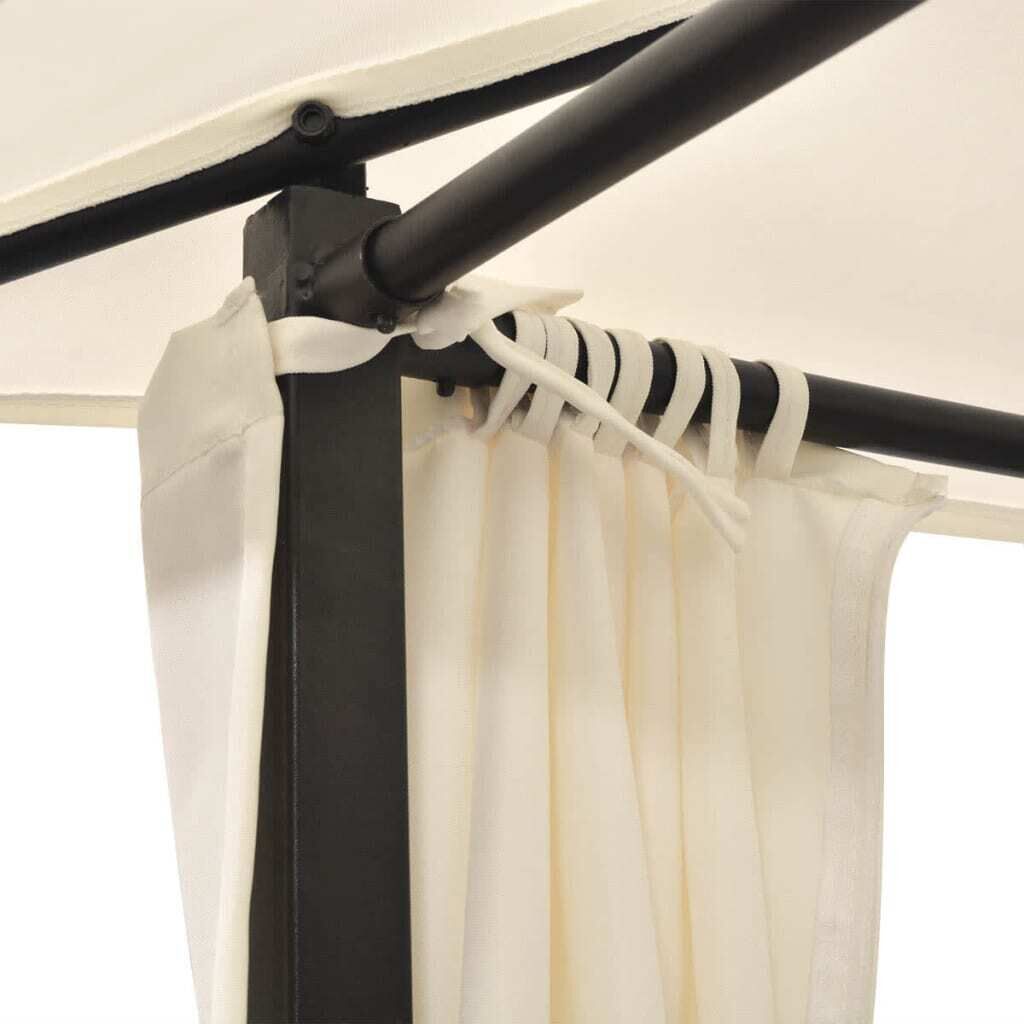 Double Sun Lounger with Curtains Poly Rattan Price