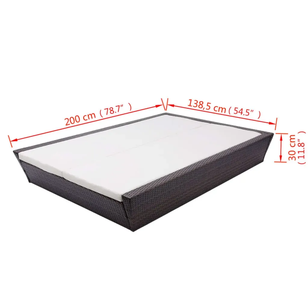 Outdoor Lounge Bed with Cushion Poly Rattan Price