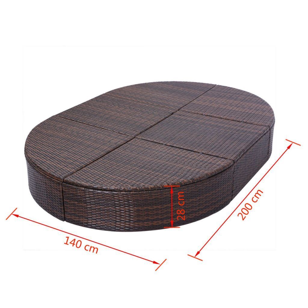 Outdoor Lounge Bed with Cushion Poly Rattan Price