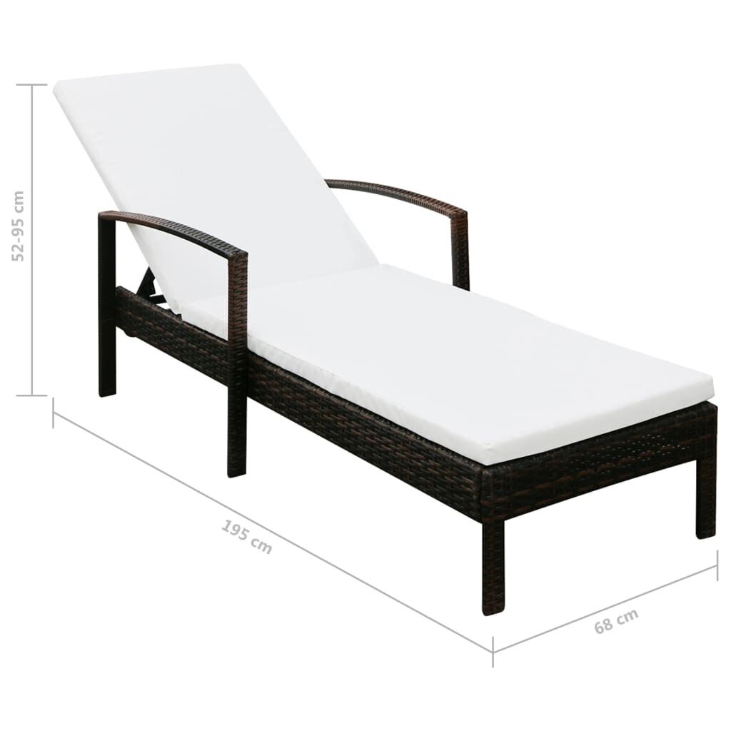 Sun Lounger with Cushion Poly Rattan Price