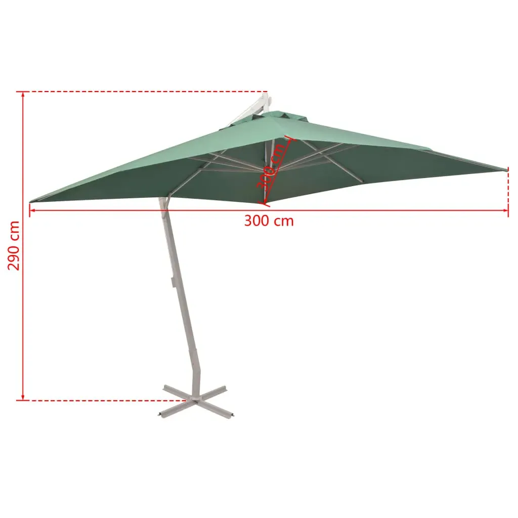 Hanging Parasol 300x300 cm Aluminium Pole Price